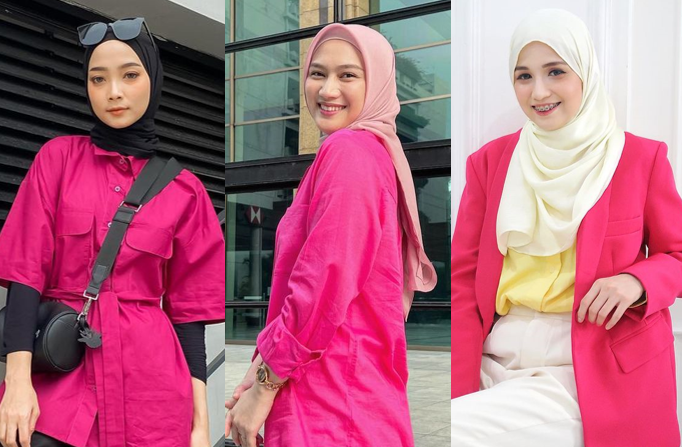Jilbab untuk Baju Warna Fuschia