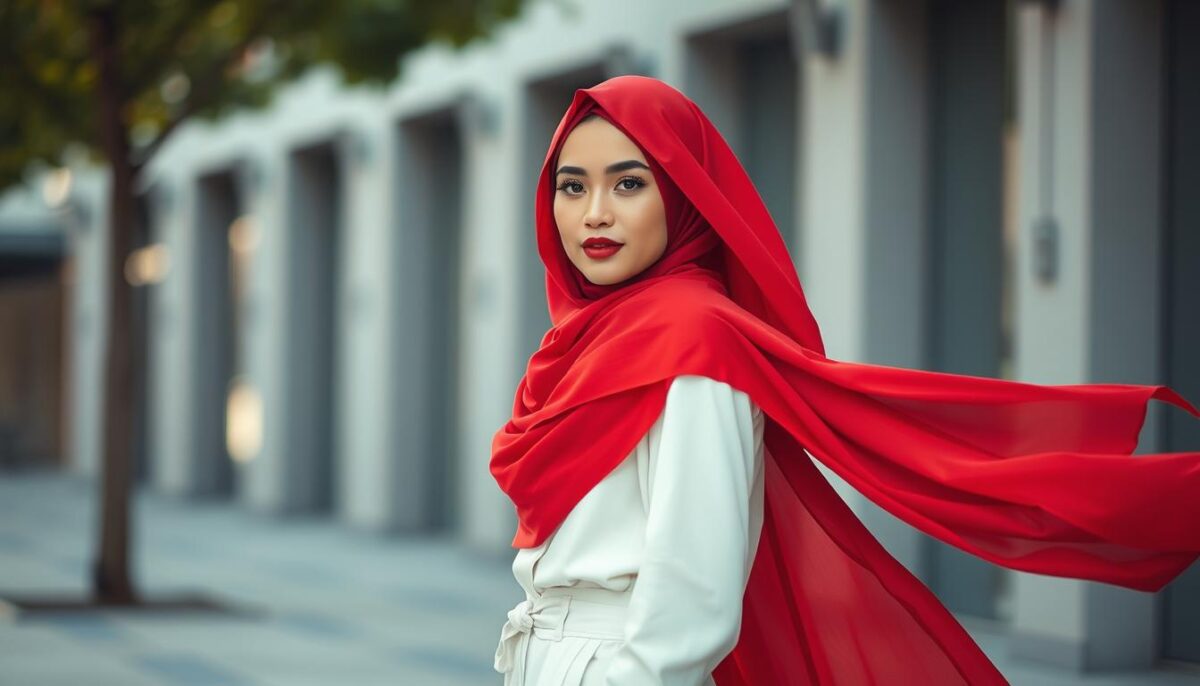jilbab merah